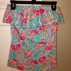 Lilly Pulitzer Jellies be Jammin strapless top